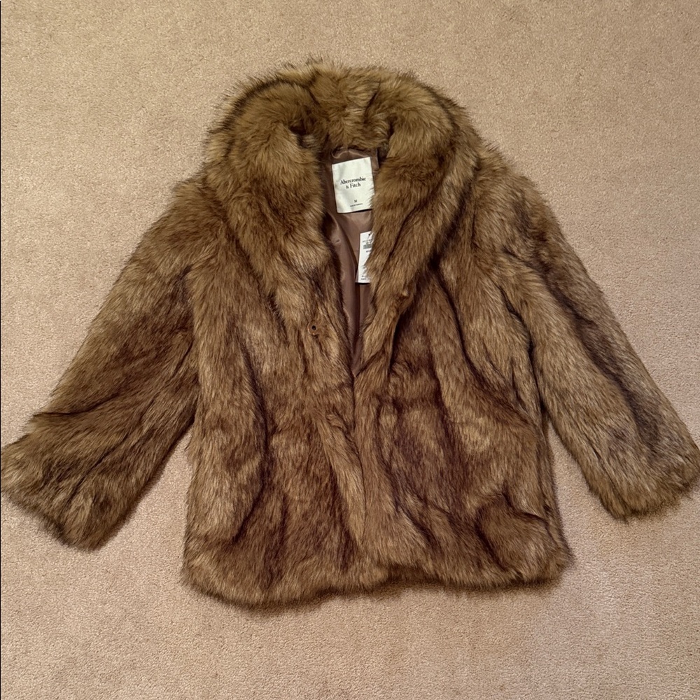 Abercrombie Faux Fur Brown Coat